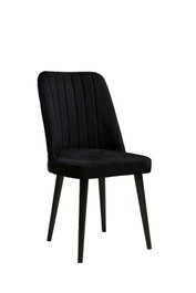 Hanah Home Juego de Sillas Negro 2 Piezas MDF Poliéster Patas Metal 46x92x45 cm